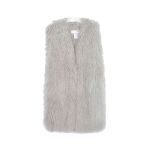 Mongolian Lamb Fur Vest Jacket In Grey Color